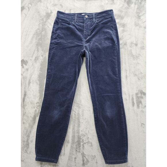 Market and Spruce Pants - Market & Spruce High Rise Skinny Corduroy Ankle Pants Size 4 Blue Stretch Casual
